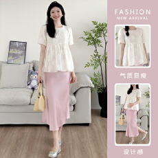 2026实拍法式提花可爱俏皮感孕妇娃娃衫