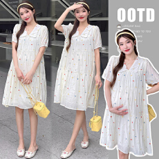 批发实拍夏装新款天丝刺绣甜美舒适小清新孕妈<b class='q'>连衣裙</b>