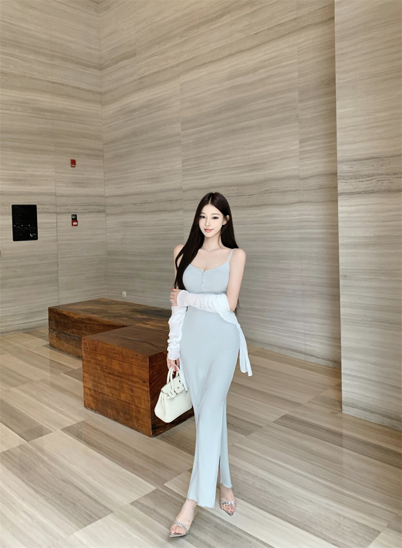 실사 단색 편안함 라이 경기 서울 슬립 드레스 얇은 스타일 니트 자외선 차단 오픈 가디건