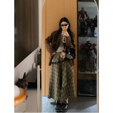 批发原版品质 三件套女韩系秋冬新款西装麂皮<b class='q'>外套</b>打底上衣格纹半身裙