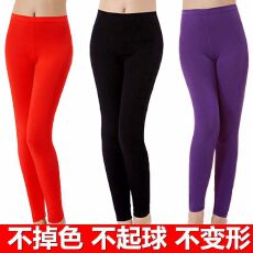 批发230克1*1螺纹德绒光板打底裤保暖裤内穿修身线裤女裤高腰<b class='q'>大码</b>修身