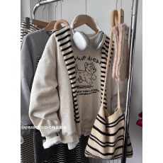 批发华棉复合-薄款310g加绒400g 圆领印花卫衣女秋冬装