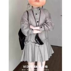 批发学院风巨好看条纹风衣裙女春秋2025新款收腰显瘦小个子气质连衣裙