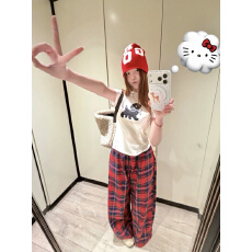 韩版纯棉正肩印花修身短袖T恤