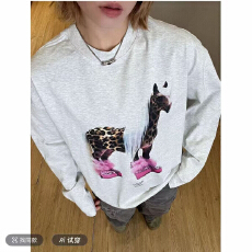 批发韩版纯棉圆领长袖<b class='q'>t</b><b class='q'>恤</b>女<b class='q'>印花</b>上衣