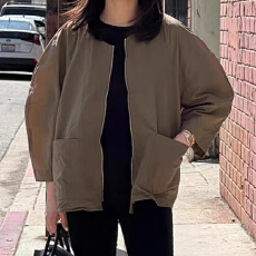 批发韩国chic设计感宽松简约防晒薄外套女休闲复古纯色褶皱<b class='q'>七分袖</b>上衣