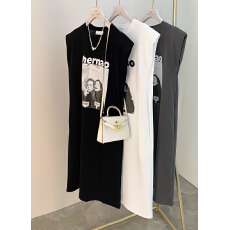 批发仿棉牛奶丝#夏天无袖休闲<b class='q'>连衣裙</b>女性感懒人长裙家居服无肩垫睡裙