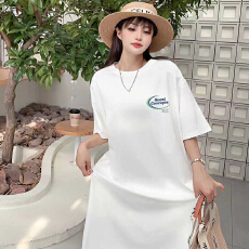 批发仿棉牛奶丝#韩版连衣裙夏季新款大码宽松长款过膝胖mm<b class='q'>孕妇</b><b class='q'>睡裙</b>