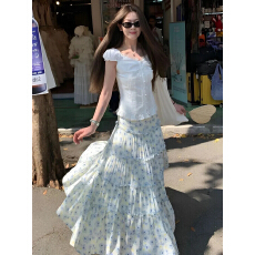 批发【原版面料做工】碎花蛋糕裙半身裙女高腰小个子a字裙子大摆<b class='q'>长裙</b>