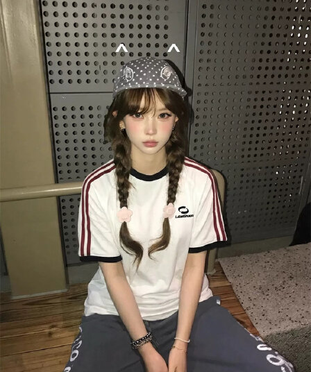 자수 보안 버클 행침 카드 순면 220 그램 반팔 티셔츠