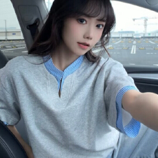 批发亨利领领<b class='q'>卫衣</b><b class='q'>男士</b>夏季2026新款假两件学院风套头t恤上衣服