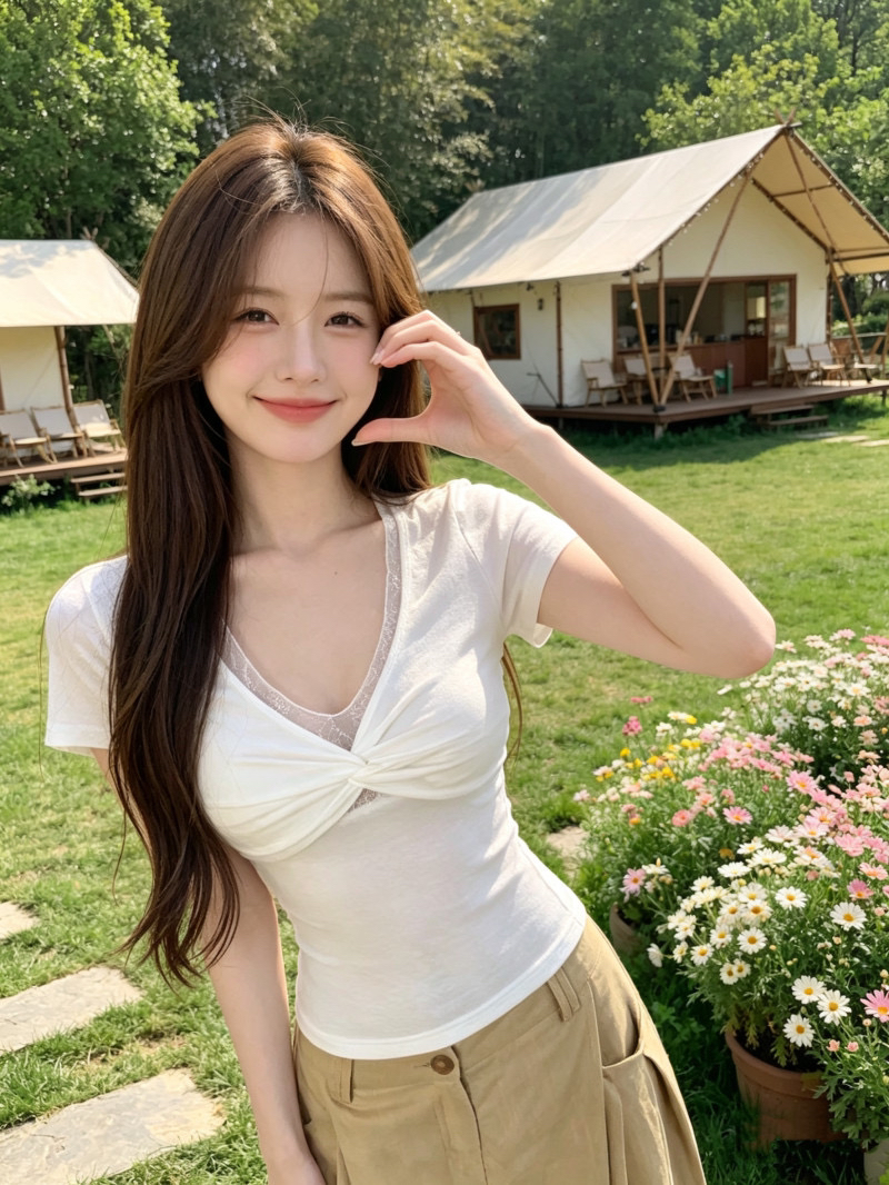 주간 실크 순수한 욕망 섹시함 레이스 조각 V넥 매듭 반팔 티셔츠 여성 여름 몸매 가꾸기 슬림해 보이는 쇼트 스타일 맨위