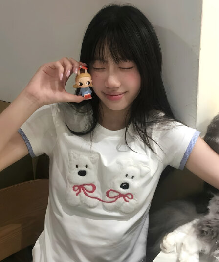 원본 원단 식물 플러시 패치워크 210 그램 95 면 40s 오스트리아 델 식물 플러시 패치워크 강아지 반팔 티셔츠