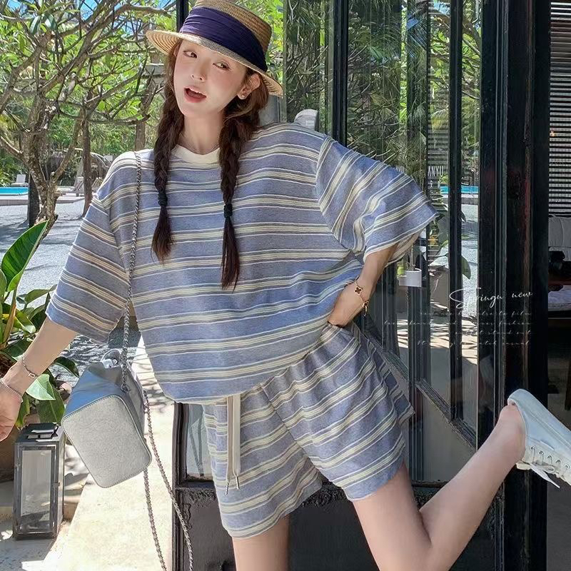 얼음 실크 달팽이 2026 새로운 스포츠 슈트 티셔츠 반바지 세트 여성 여름 반팔 투피스 세트 트렌디