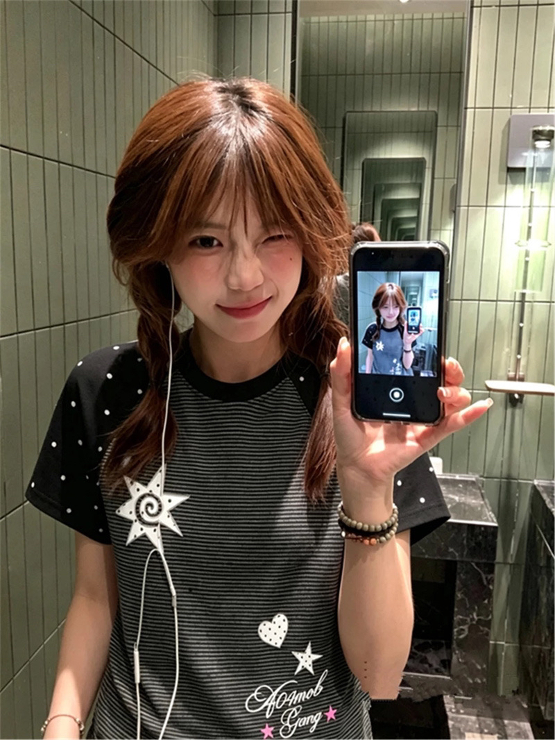 좋은 품질 원본 스트라이프 40 220 그램 92 면 8 암모니아 Lun 반팔 티셔츠