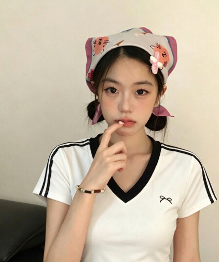 좋은 품질 자수 네리 가게 천 광저우 천 사람들 면 260 그램 V넥 반팔 티셔츠