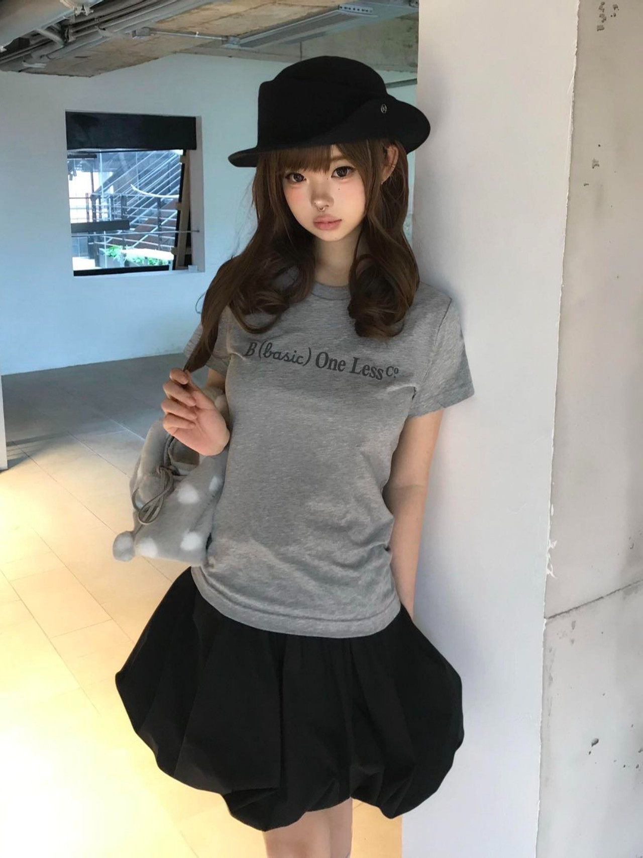 아메리칸 레트로 긍정적 인 어깨 라운드 넥 프린트 반팔 티셔츠