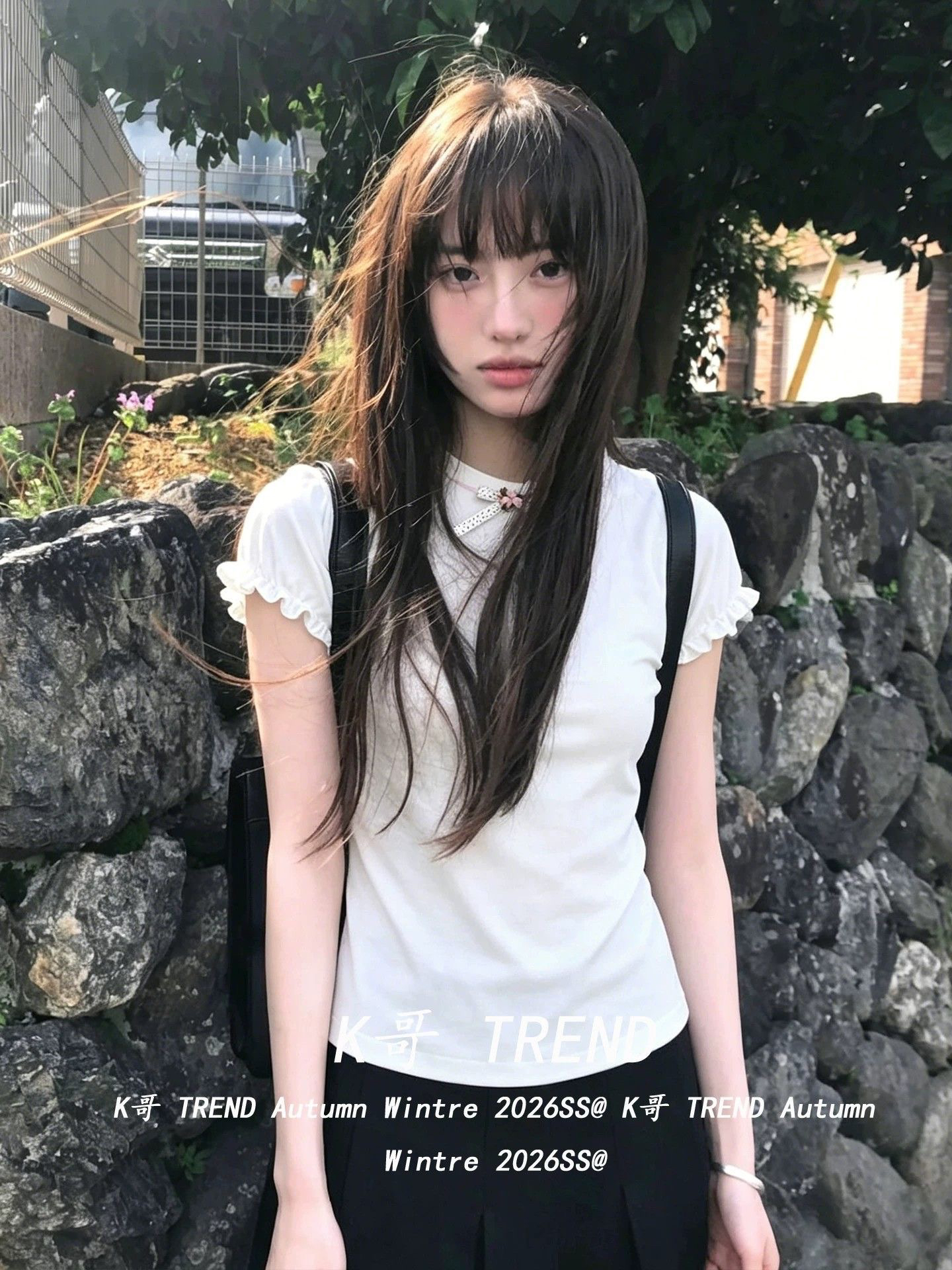 한 부서 학원 스타일 화이트 반팔 티셔츠 여성 여름 나비 매듭 달콤함 몸매 가꾸기 슬림해 보이는 긍정적 인 어깨 레이스 맨위 트렌디