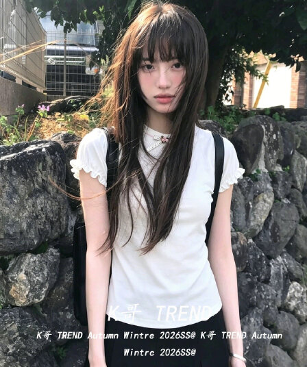 한 부서 학원 스타일 화이트 반팔 티셔츠 여성 여름 나비 매듭 달콤함 몸매 가꾸기 슬림해 보이는 긍정적 인 어깨 레이스 맨위 트렌디