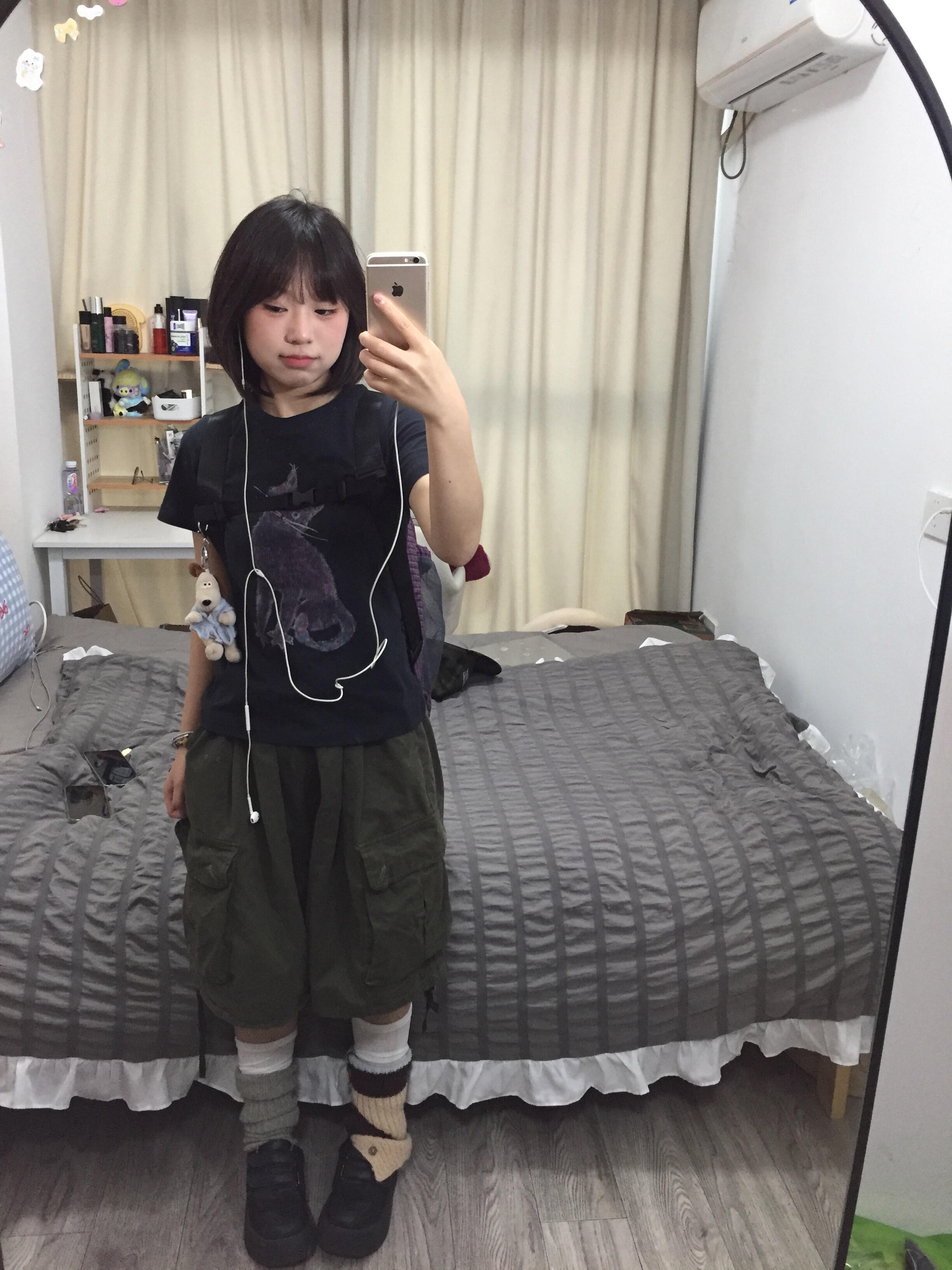 아메리칸 레트로 라운드 넥 긍정적 인 어깨 프린트 반팔 티셔츠