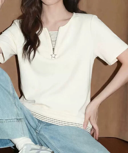 광저우 원단 남자 바 면 반팔 맨위