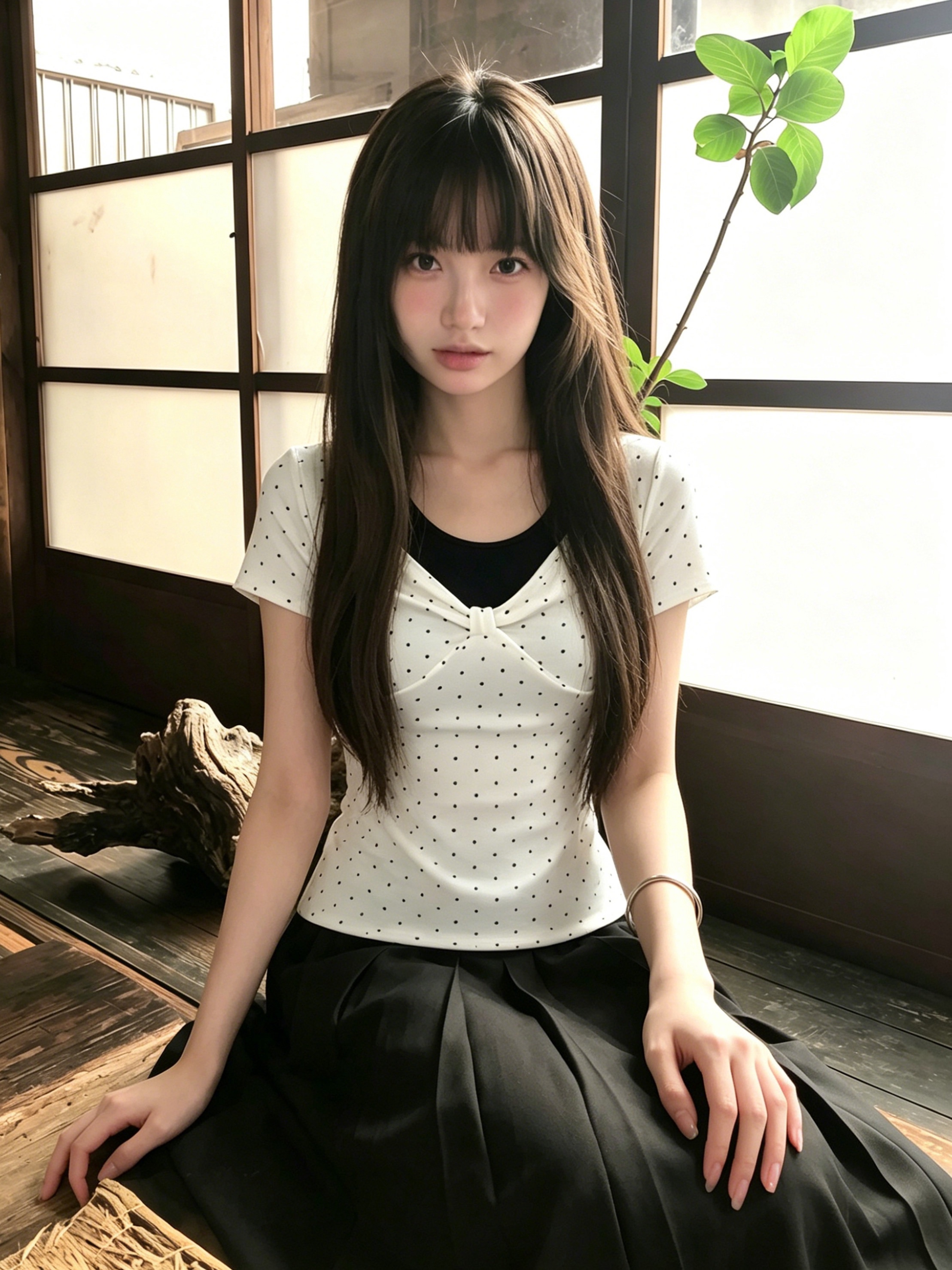 40 빗질하다 92 면 8 암모니아 Lun 착용 가져 가라. 도트 무늬 반팔 여성 초기 여름