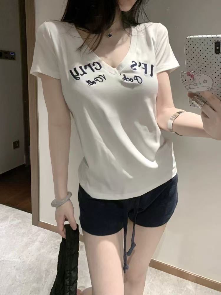 40 230 크 95 면 5 암모니아 Lun 이후 패키지 칼라 오스트리아 세대 서울 V넥 핫걸 긍정적 인 어깨 반팔 티셔츠