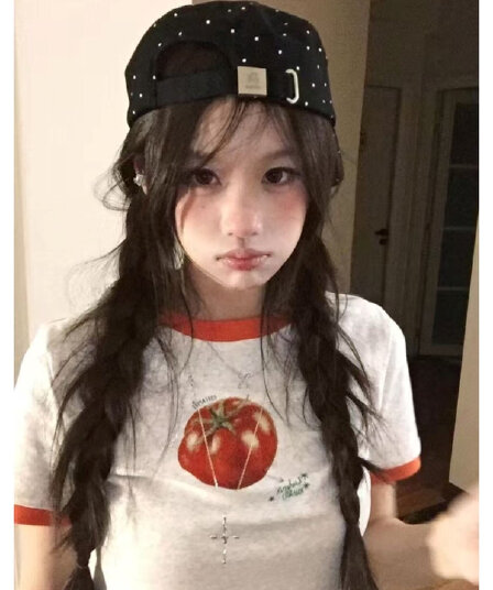 원본 원단 프린트 210 그램 95 면 40s 오스트리아 델 배색 패치워크 토마토 반팔