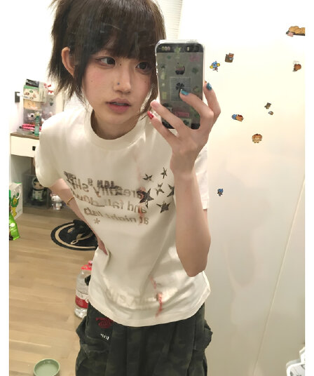대 프린트 전후 210 그램 95 면 40s 오스트리아 델 단어 모국 트렌디 반팔