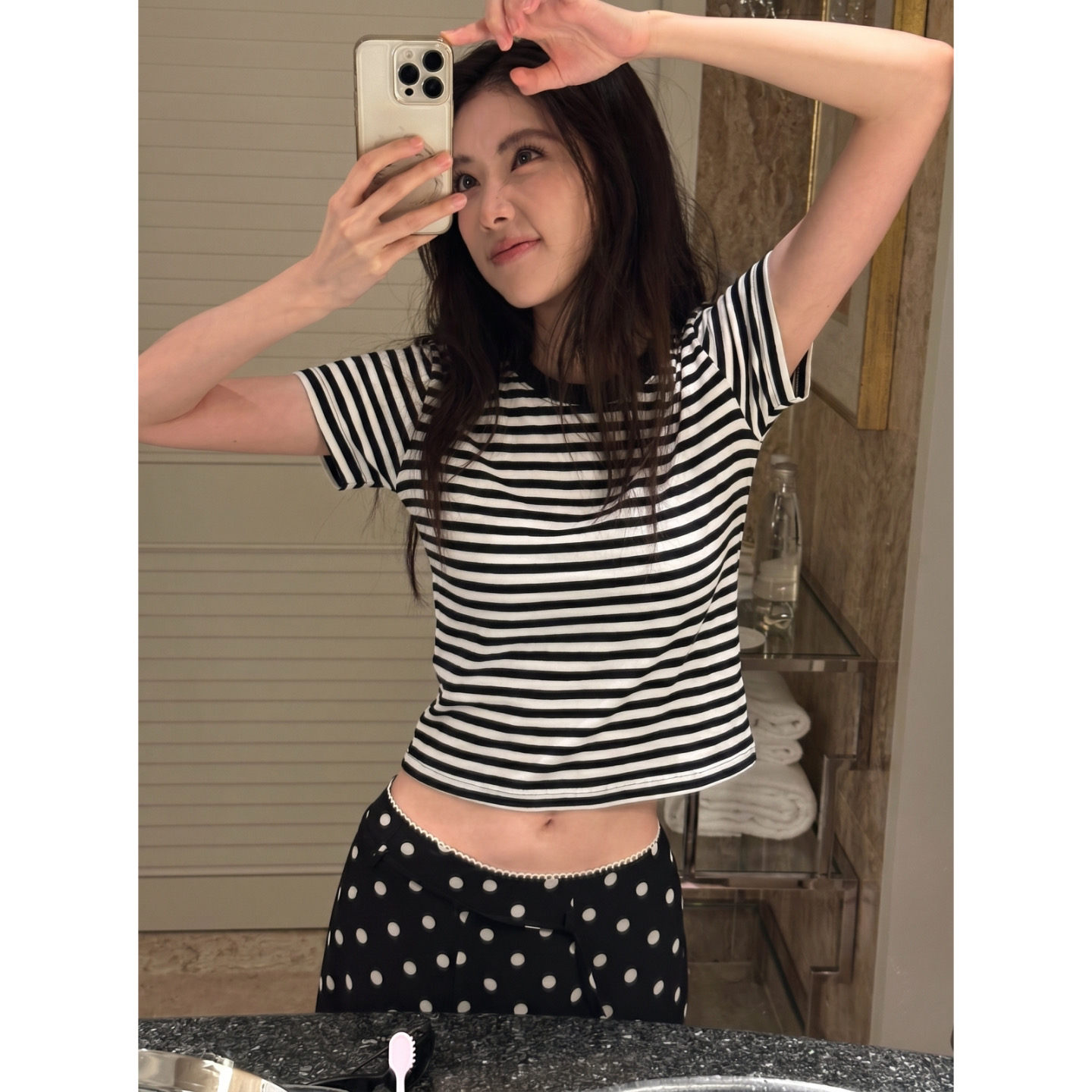 광저우 원단 대나무 마디 면 흑백 줄무늬 패치워크 색상 마이크로 ~을 통해 얇은 스타일 반팔 티셔츠 여성 셔츠