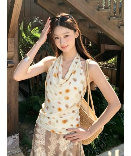 경관 그림 원본 원단 네리 지퍼 여름 흔들다 칼라 민소매 조끼 느긋한 느슨함 센스 맨위