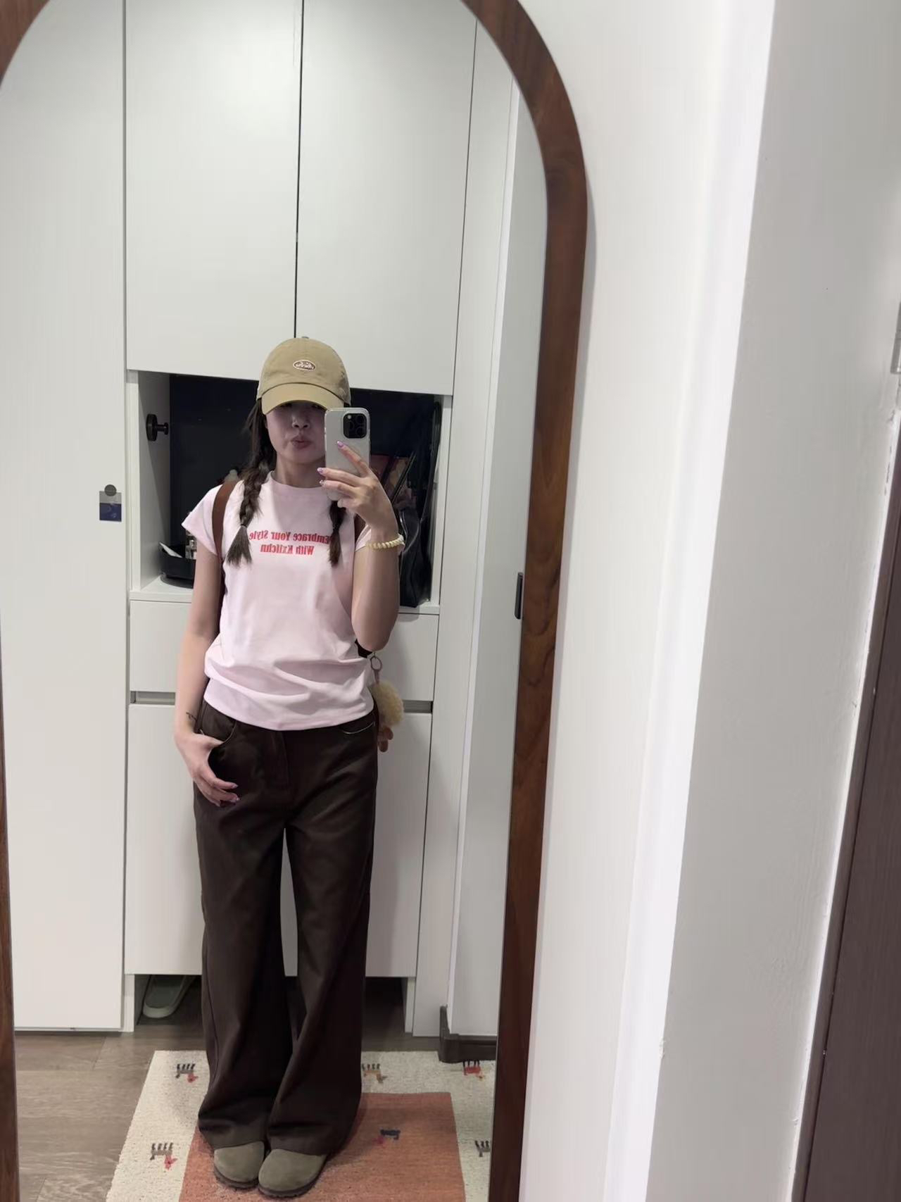아메리칸 레트로 긍정적 인 어깨 라운드 넥 프린트 반팔 티셔츠