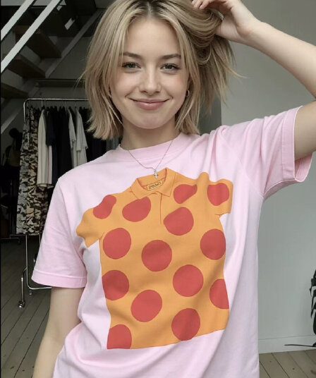아메리칸 레트로 긍정적 인 어깨 라운드 넥 프린트 반팔 티셔츠