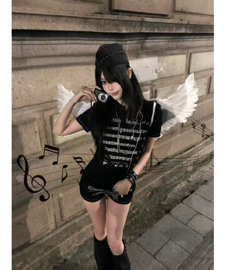 나폴레옹 망할 음악 헤드폰 몸매 가꾸기 에디션 POLO 셔츠 이문화 시각 부서 여름 캐주얼 반팔 남녀