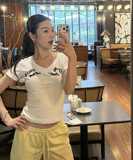 40 230 크 95 면 5 암모니아 Lun 이후 패키지 칼라 오스트리아 세대 서울 V넥 핫걸 몸매 가꾸기 긍정적 인 어깨