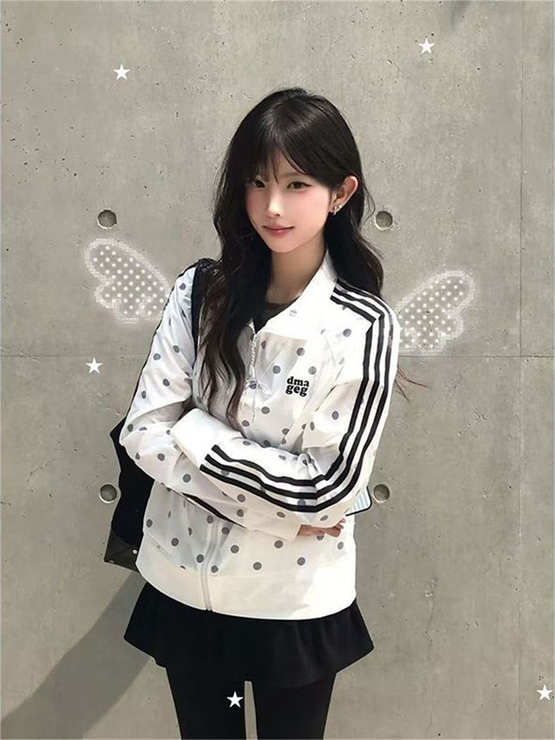 좋은 품질 솜씨 광저우 이중선 그리드 나일론 전체 인쇄 도트 무늬 화이트 스탠드 칼라 자외선 차단 외투