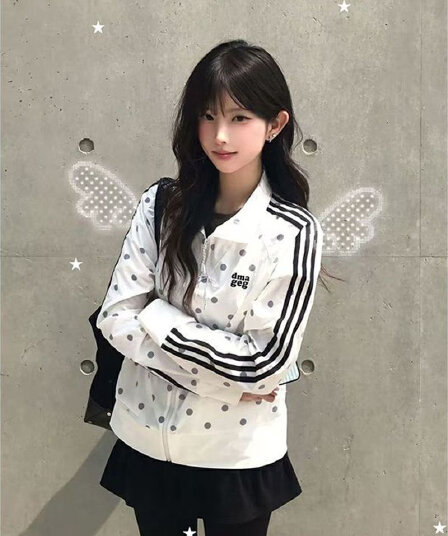 좋은 품질 솜씨 광저우 이중선 그리드 나일론 전체 인쇄 도트 무늬 화이트 스탠드 칼라 자외선 차단 외투