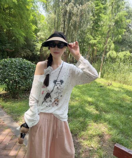 눈꽃 면 160 그램 자외선 차단 의류 도트 무늬 긴팔 블라우스 티셔츠 블라우스 맨위 긴팔