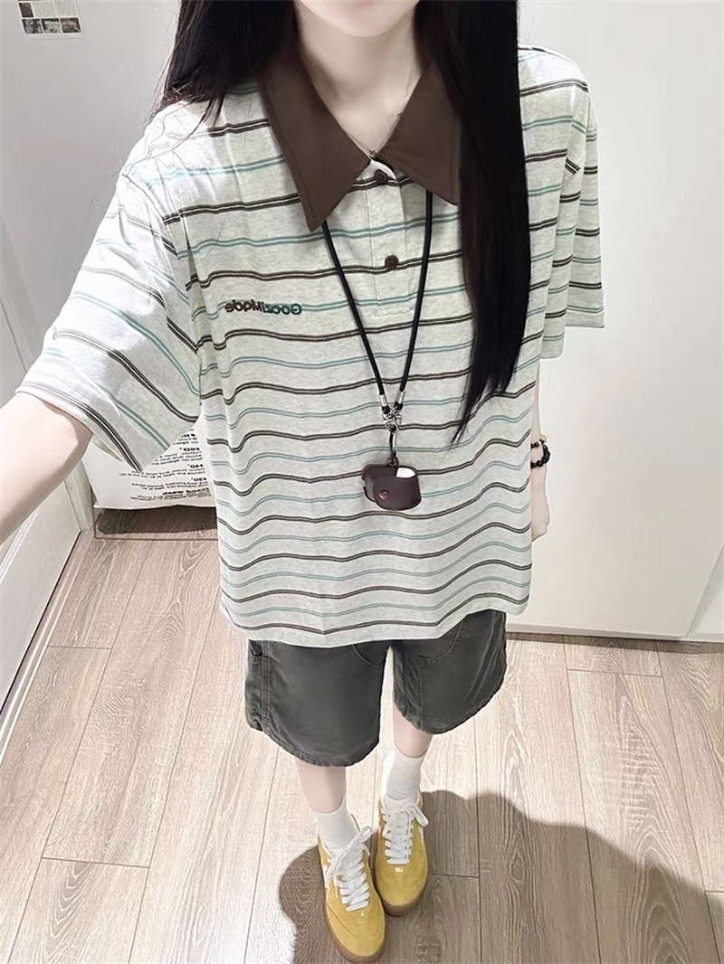 자수 네리 가게 천 순면 220 그램 반팔 티셔츠