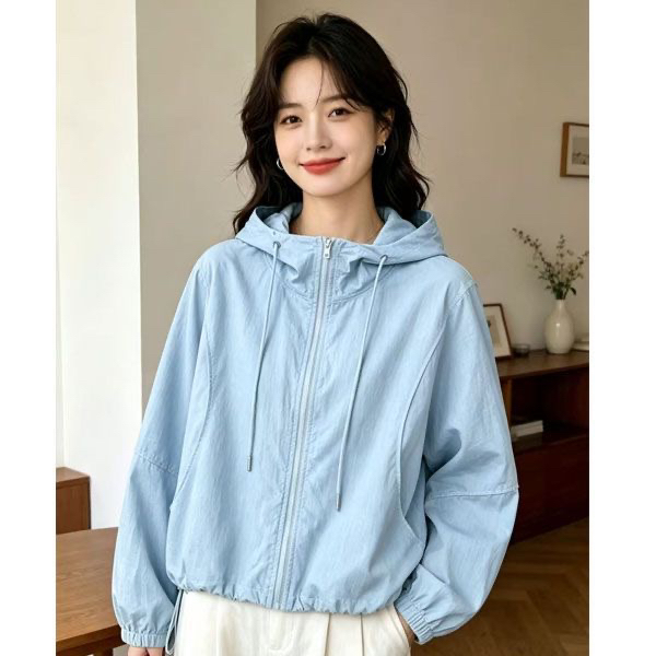 자외선 차단 의류 여성 여름 얇은 스타일 후드 재킷 2026 년 새로운 루즈핏 패션 야외 통기성 다용도 자외선 차단 복