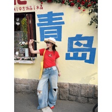 批发美式复古正肩印花短袖T恤女2026夏季<b class='q'>街头</b>百搭修身辣妹上衣