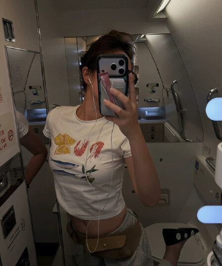 한 부서 순면 핫걸 쇼트 스타일 라운드 넥 프린트 반팔 티셔츠