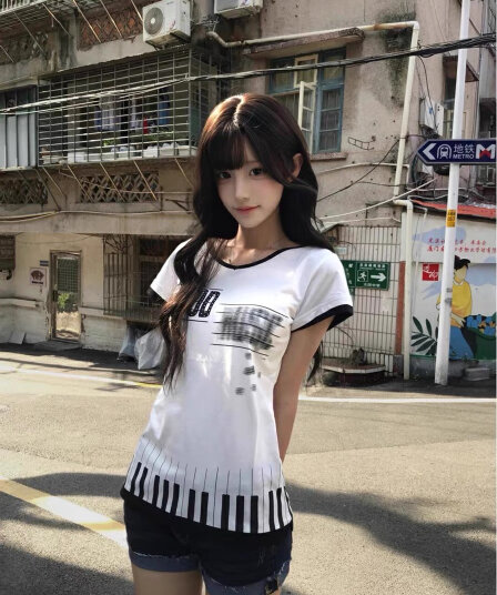 프린트 40 순면 230 크 반팔 티셔츠