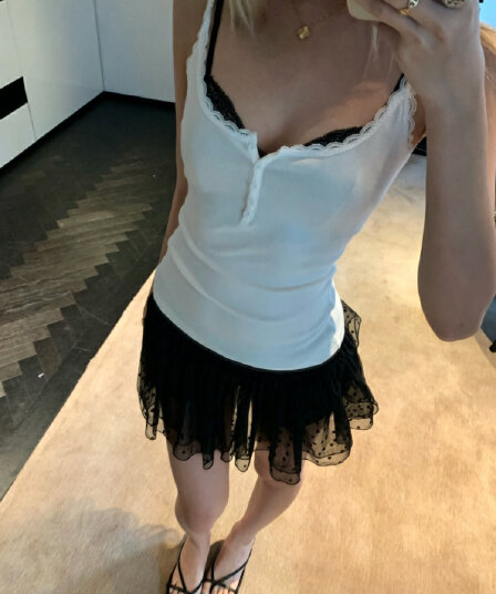 210 그램 40 순면 패치워크 레이스 캐미솔 몸매 가꾸기 외출용 인사이드 잡아라. 의류