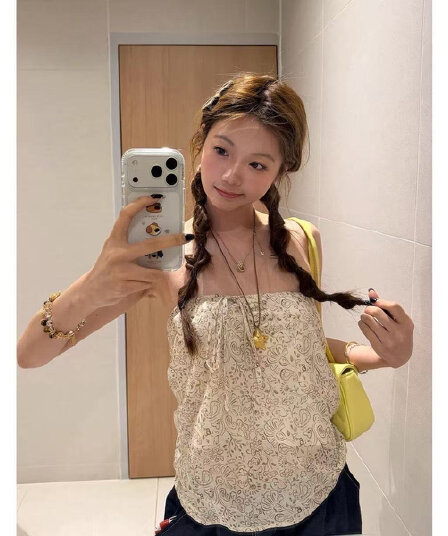 사면 신축 더블 색상 펌프 로프 튜브탑 여성 오프숄더 디자인 센스 슬림해 보이는 맨위