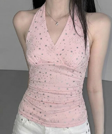경관 그림 1 1 와 사고 방식 260 그램 달콤한 매운맛 순수한 욕망 디자인 행침 목 작은 조끼 백리스 핫걸 맨위