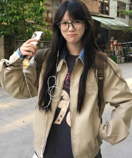 좋은 품질 사선 직물 더블 칼라 원본 올린 사람 : 에디션 카키 여성 코트 봄 가을 커플 워크웨어 재킷
