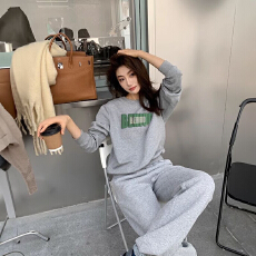 批发休闲运动套装女潮流长袖长裤秋冬加绒薄款休闲韩版套装