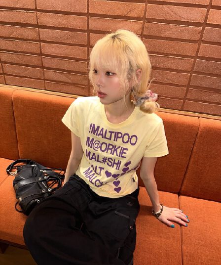 아메리칸 레트로 긍정적 인 어깨 라운드 넥 프린트 반팔 티셔츠
