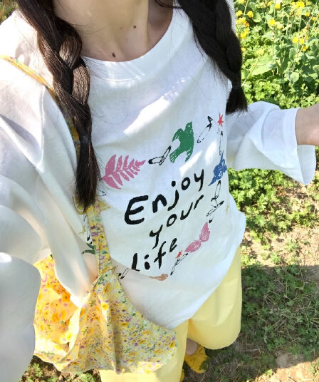 21 순면 210 그램 가을 의상 긴팔 티셔츠 여성 루즈핏 맨위